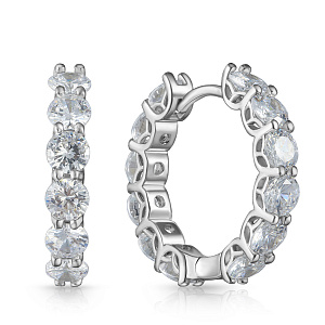 Серьги из серебра с фианитом