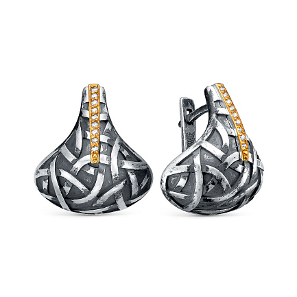 Серьги с английским замком из серебра