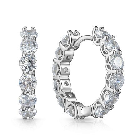 Серьги из серебра с фианитом