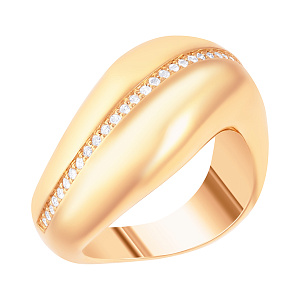 Кольцо из красного золота с бриллиантами