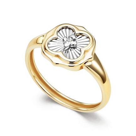 Кольцо из желтого золота с бриллиантом