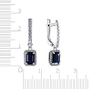 Серьги с английским замком из белого золота с бриллиантами