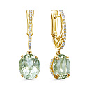 Серьги с английским замком из желтого золота с бриллиантами