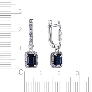 Серьги с английским замком из белого золота с бриллиантами