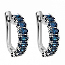 Серьги с английским замком из белого золота с сапфирами