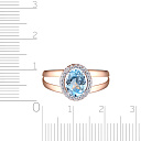 Кольцо из красного золота с топазом, фианитом