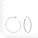 Серьги-пусеты из белого золота с фианитом