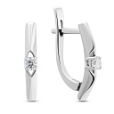 Серьги с английским замком из белого золота с бриллиантами