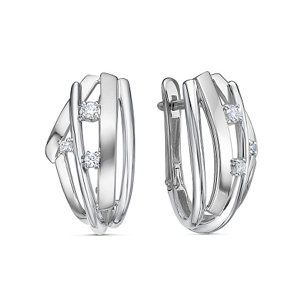 Серьги из белого золота с бриллиантами