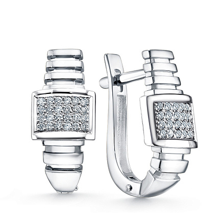 Серьги из белого золота с бриллиантами