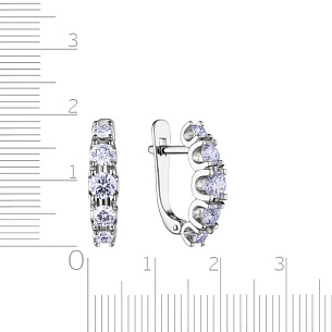 Серьги с английским замком из белого золота с бриллиантом