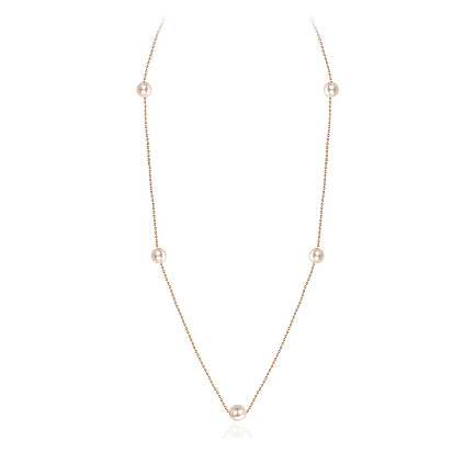 Колье из красного золота с жемчугом