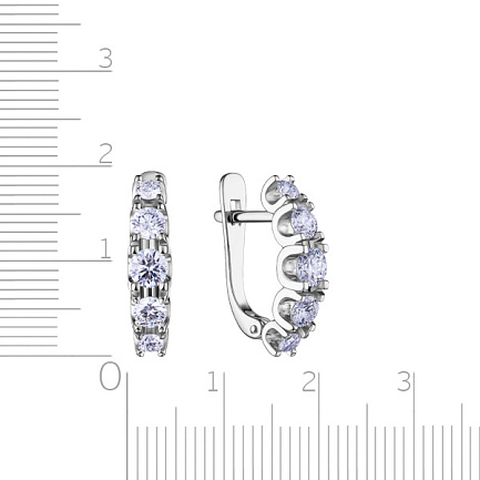 Серьги с английским замком из белого золота с бриллиантами