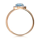 Кольцо из красного золота с топазом, фианитом