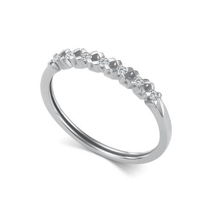 Кольцо из белого золота с бриллиантами