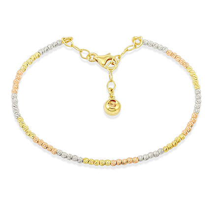 Браслет из комбинированного золота с фианитом