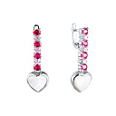 Серьги с английским замком из серебра с перламутром