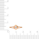 Кольцо из красного золота с фианитом