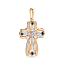 Крест из красного золота с сапфирами