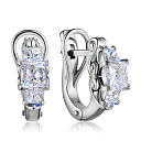 Серьги с английским замком из белого золота с бриллиантами