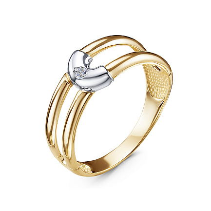 Кольцо из желтого золота с бриллиантом