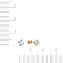 Пусеты из красного золота с фианитом