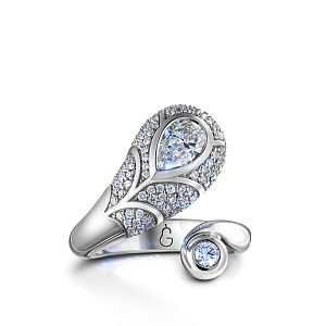 Кольцо из белого золота с бриллиантом