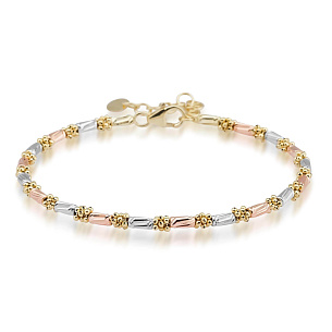 Браслет из комбинированного золота с фианитом