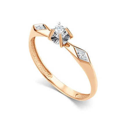 Кольцо из красного золота с бриллиантами