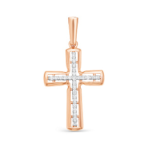 Подвеска из красного золота с бриллиантом