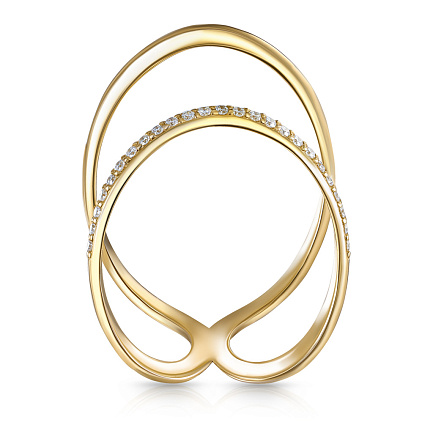 Кольцо из желтого золота с бриллиантами