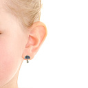 Серьги детские из серебра с фианитом