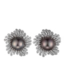 Серьги из белого золота с бриллиантами, жемчугом