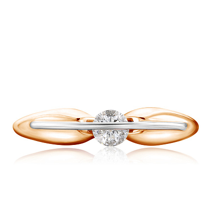 Кольцо из красного золота с бриллиантами