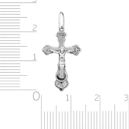 Крест ручной работы из белого золота
