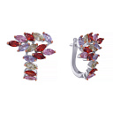 Серьги с английским замком из серебра с фианитом