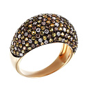 Кольцо из желтого золота с бриллиантами, сапфирами