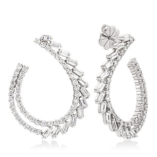 Серьги из белого золота с бриллиантом