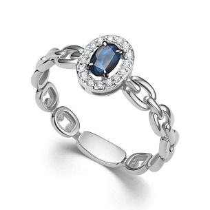 Кольцо из белого золота с бриллиантом