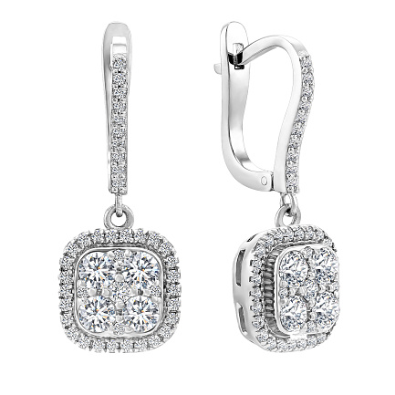 Серьги из белого золота с бриллиантами