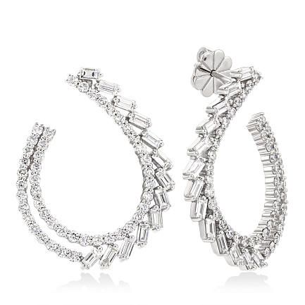 Серьги из белого золота с бриллиантами