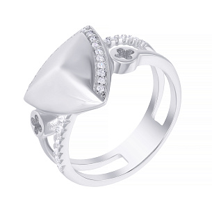 Кольцо из серебра с фианитом