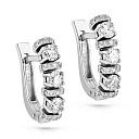 Серьги с английским замком из белого золота с бриллиантами