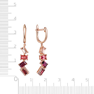 Серьги с английским замком из красного золота с бриллиантами