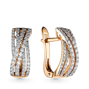 Серьги с английским замком из красного золота