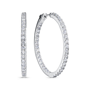 Серьги с английским замком из серебра с фианитами