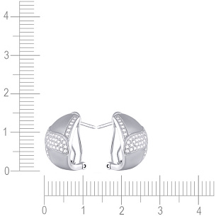 Серьги из серебра с фианитом