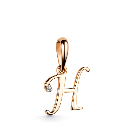 Подвеска из красного золота с бриллиантом