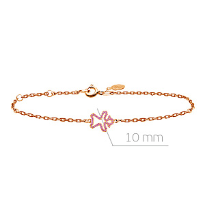 Браслет декоративный из красного золота с корундом