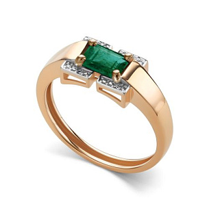 Кольцо из красного золота с бриллиантом